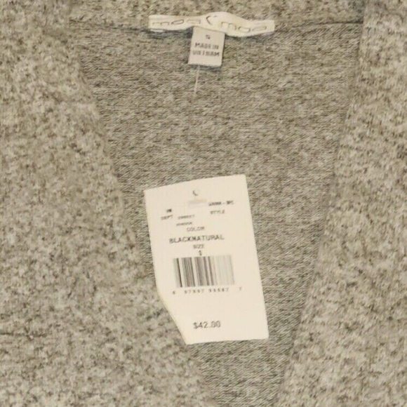 NWT Women's Moa Moa Soft Gray Button Down Cardigan w/Pockets Size: S - Picture 6 of 6